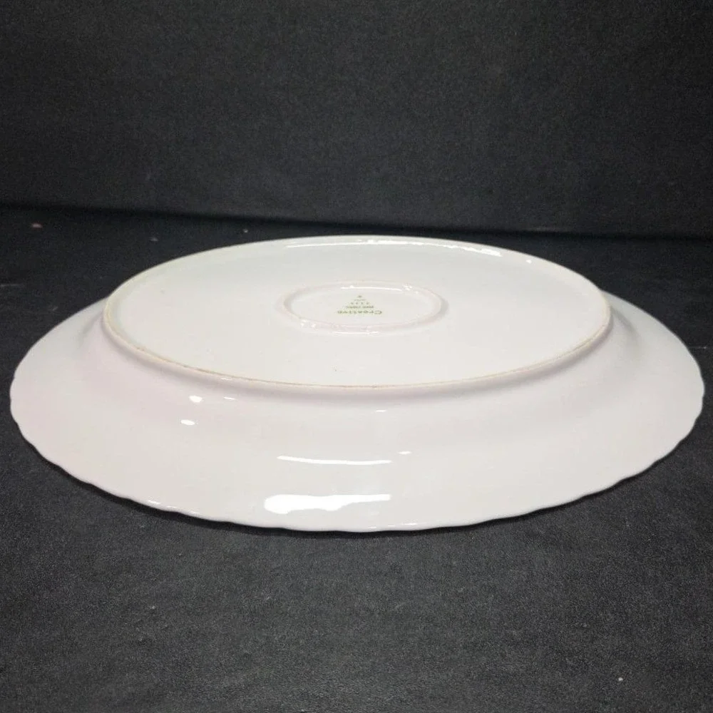 Creative Fine China Regency Rose Oval Platter #2345, Vintage Floral Servingware‎